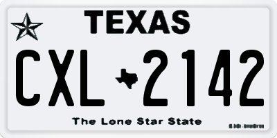 TX license plate CXL2142