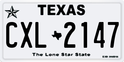 TX license plate CXL2147