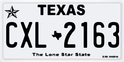 TX license plate CXL2163