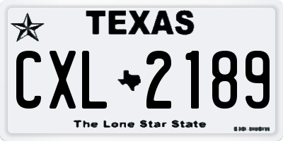TX license plate CXL2189