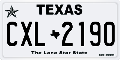 TX license plate CXL2190