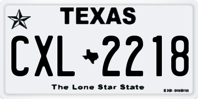 TX license plate CXL2218