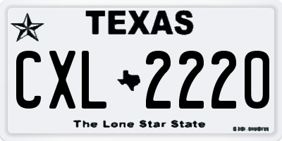TX license plate CXL2220