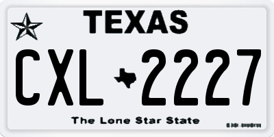 TX license plate CXL2227