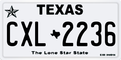 TX license plate CXL2236