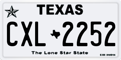 TX license plate CXL2252