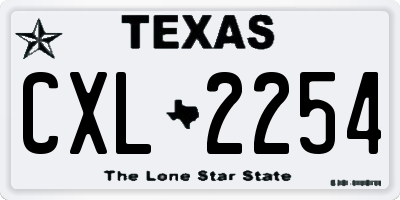 TX license plate CXL2254