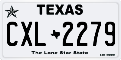 TX license plate CXL2279