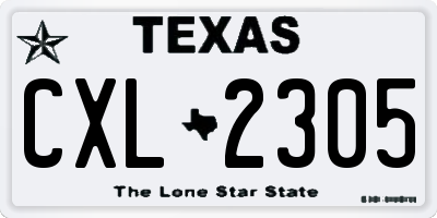 TX license plate CXL2305