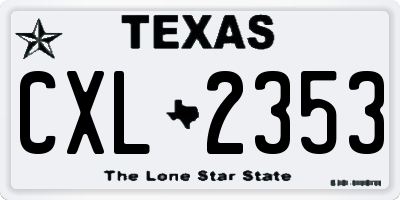 TX license plate CXL2353