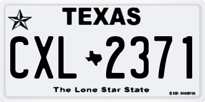 TX license plate CXL2371