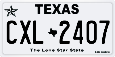 TX license plate CXL2407