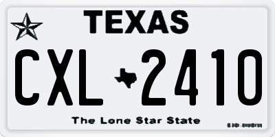 TX license plate CXL2410