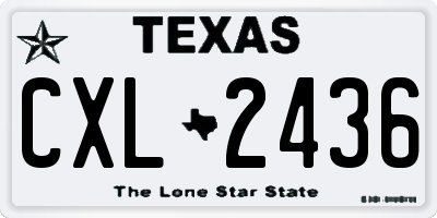 TX license plate CXL2436