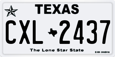 TX license plate CXL2437