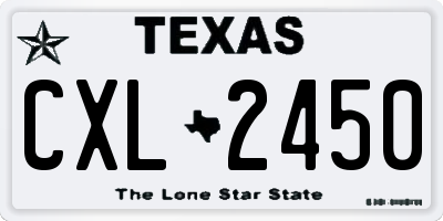 TX license plate CXL2450