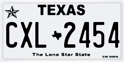 TX license plate CXL2454