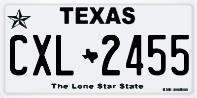 TX license plate CXL2455