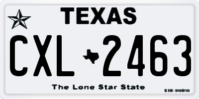 TX license plate CXL2463