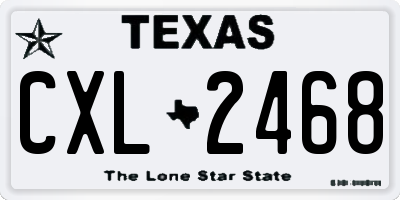 TX license plate CXL2468