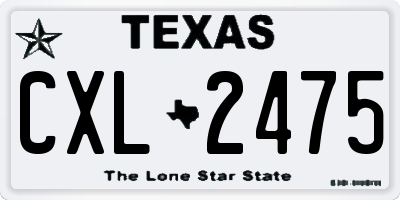 TX license plate CXL2475