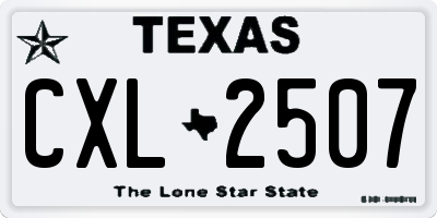 TX license plate CXL2507