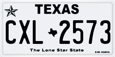 TX license plate CXL2573