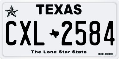 TX license plate CXL2584