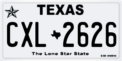 TX license plate CXL2626