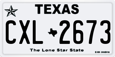 TX license plate CXL2673
