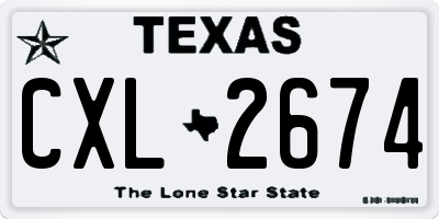 TX license plate CXL2674