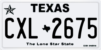 TX license plate CXL2675