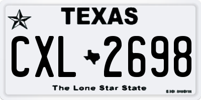 TX license plate CXL2698