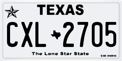 TX license plate CXL2705
