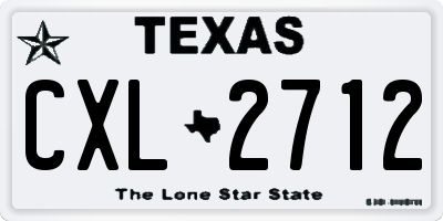 TX license plate CXL2712