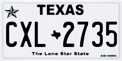 TX license plate CXL2735
