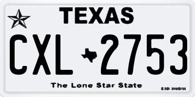 TX license plate CXL2753