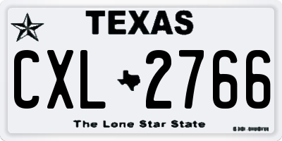 TX license plate CXL2766