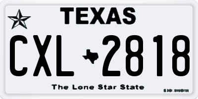 TX license plate CXL2818