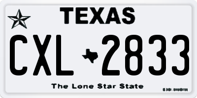 TX license plate CXL2833