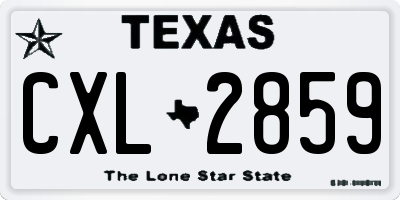 TX license plate CXL2859