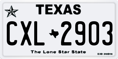 TX license plate CXL2903