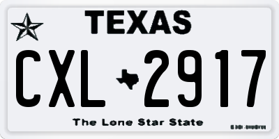 TX license plate CXL2917