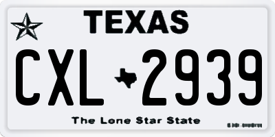 TX license plate CXL2939
