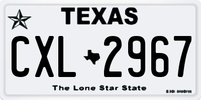 TX license plate CXL2967