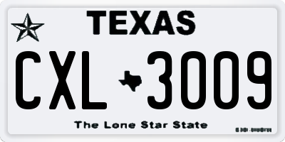TX license plate CXL3009