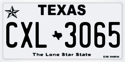 TX license plate CXL3065