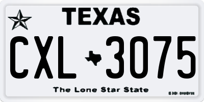 TX license plate CXL3075