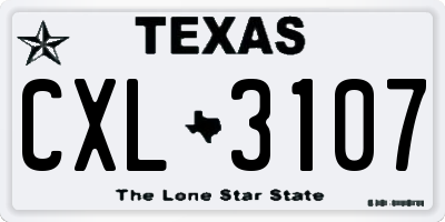 TX license plate CXL3107