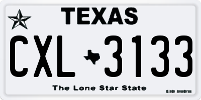 TX license plate CXL3133